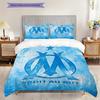 Juego de Funda Nórdica y Colcha con Estampado del Olympique Marseille Funda de Almohada Decoración del Hogar Regalo de Cumpleaños (1 * funda nórdica + 2 * fundas de almohada, sin núcleo)