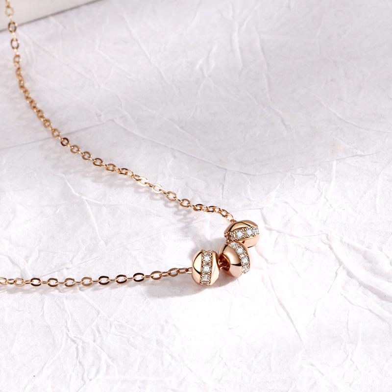 925 Sterling Silver Korean Style Bead Necklace – Elegant Women s Collarbone Chain 925 Sterling Silver