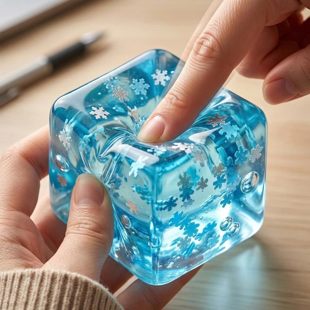 Cubetti di Ghiaccio Fiocco di Neve Squishy, Lento Ritorno, Giocattolo Sensoriale Fidget, Cubetti di Ghiaccio Morbidi, Sollievo dallo Stress, Giocattolo da Spremere, Esercizio per le Mani, Strumento Calmante