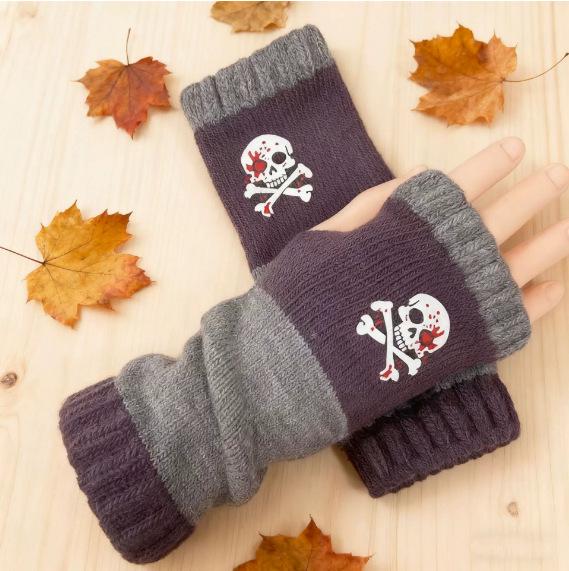 Damen Herbst/Winter Mode Gestrickte Bestickte Handschuhe