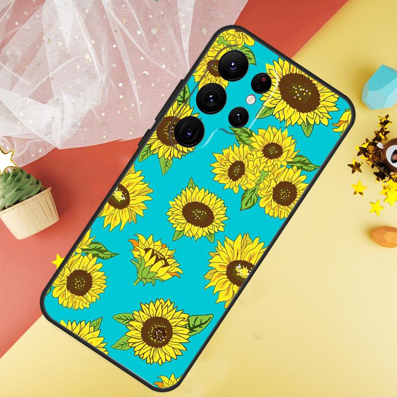 Sunflower Phone Case For Samsung Galaxy S25 S26 Ultra S21 S20 S22 S23 Ultra S10 Plus S24 FE Cover Coque