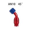 AN4/6/8/10/12 Straight 0°/45°/90°/120°/180° Degree PTFE Oil Fuel Swivel Hose End Fitting Oil Hose End Adaptor Kit Red Blue