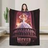 Soft Flannel Throw Blanket for Kids Adults Glinda and Elphaba Inspired Couch Sofa or Bed Cover