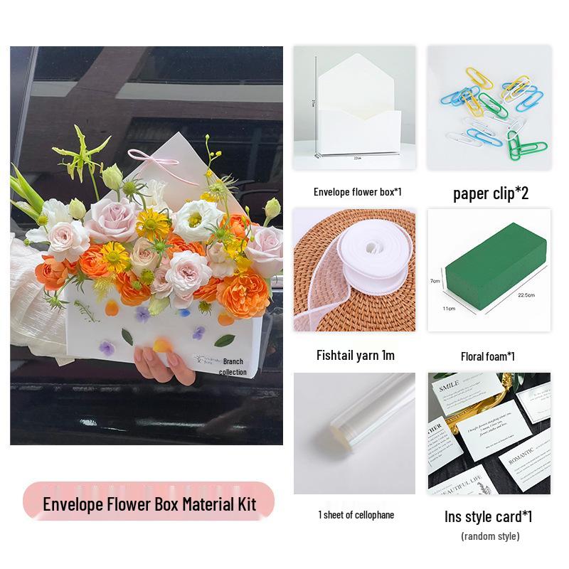 Zhuo Lan DIY Flower Bouquet Kit: Handmade Envelope Box for Flower Arranging & Gift-Giving