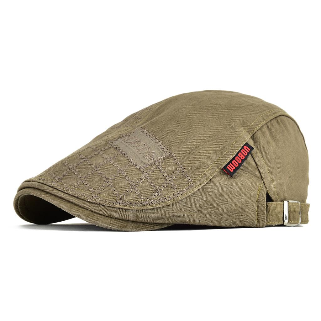 VOBOOM Gorra Plana de Algodón Verano Hombres Gorras Ivy Gorra de Conductor Ajustable Newsboy Gorros de Panadero Boina Retro Masculina Sombrero de Sol para Exteriores