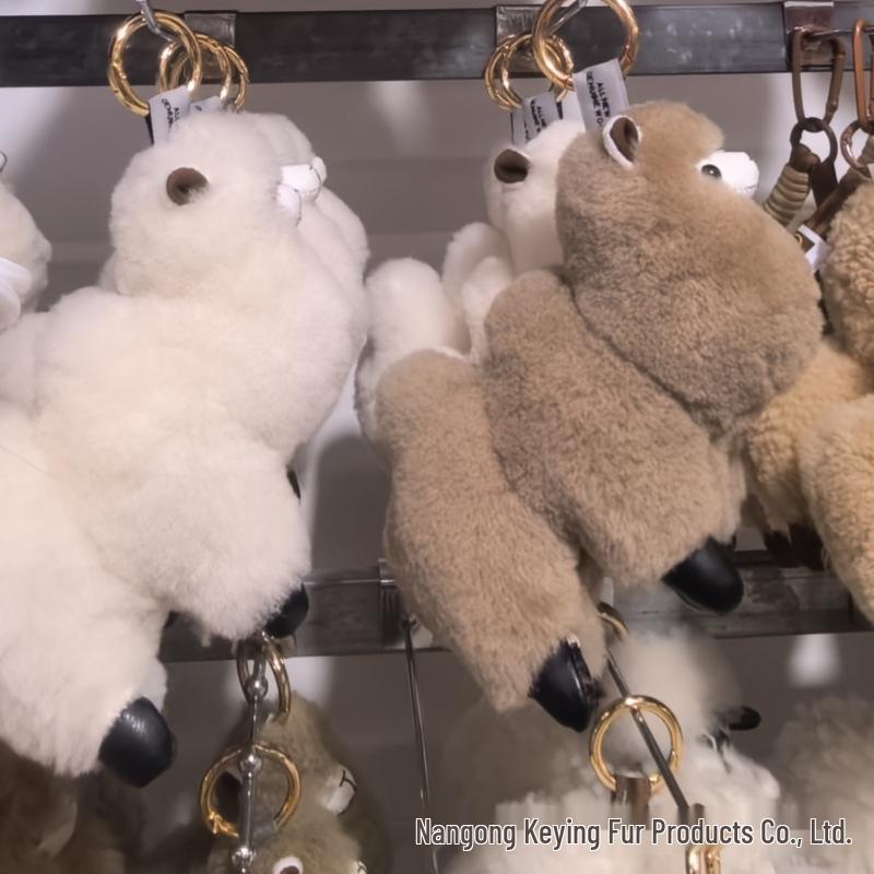 Adorable Alpaca Wool Keychain Pendant Plush Toy - Cute Backpack Bag Ornament Accessory Gift