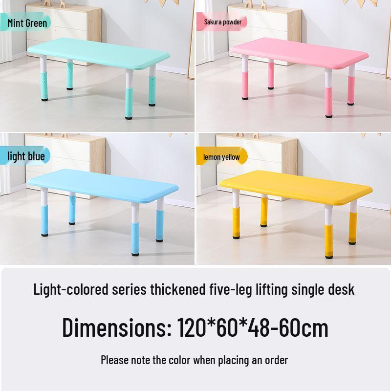 Children's Rectangular Plastic Learning Table & Chair Set with Building Block Surface