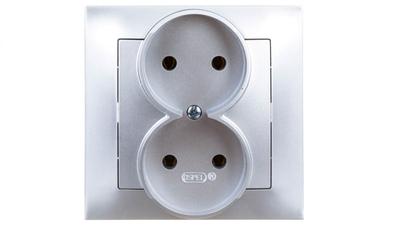 Impresja Double Socket B/U Silver Gp-2Y/18