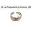 Smooth Surface Cross Ring for Women Girl Irregular Simple Fashion Adjustable Open Ring Geometric Jewelry Gold Silver Color