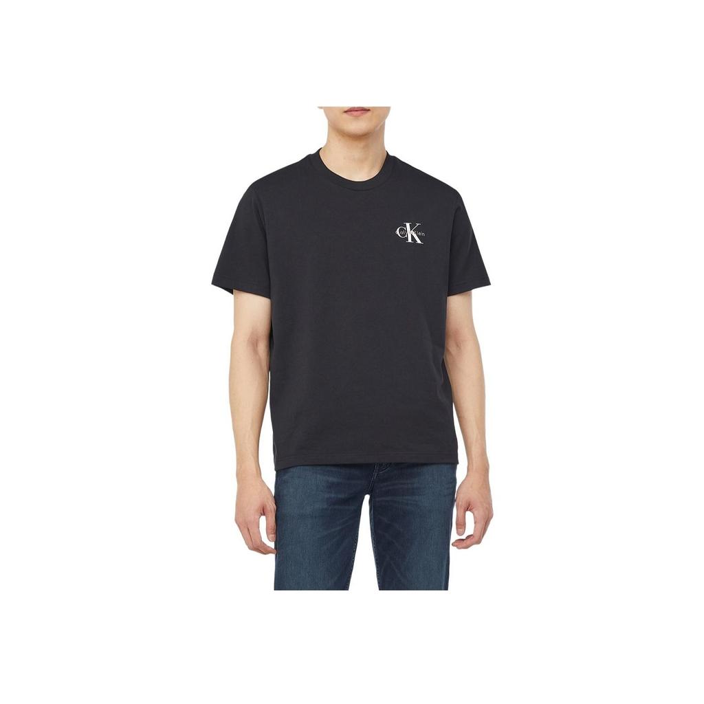 Calvin Klein Letter Logo Regular Fit Casual Crew Neck Short Sleeve T-Shirt Unisex Tops Black 4RAB213-UB1