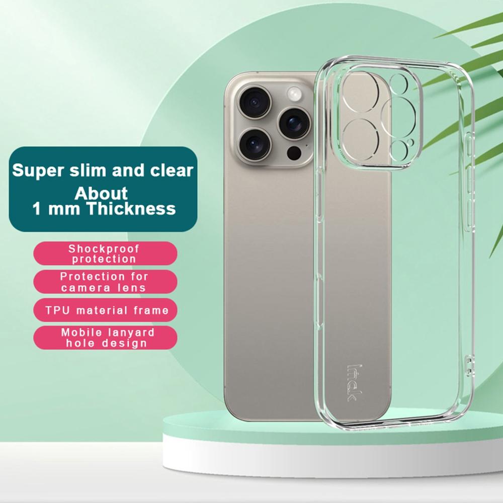 

IMAK UX-5 Series for iPhone 16 Pro TPU Case Slim Phone Cover HD Transparent A
