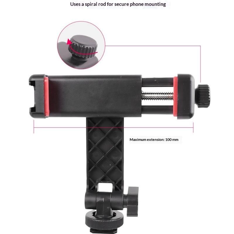 1Pcs Smartphone Clip Holder Tripod Phone Mount With 1/4 Inch Screw For Mobile Cellphone Recording Clamp Support