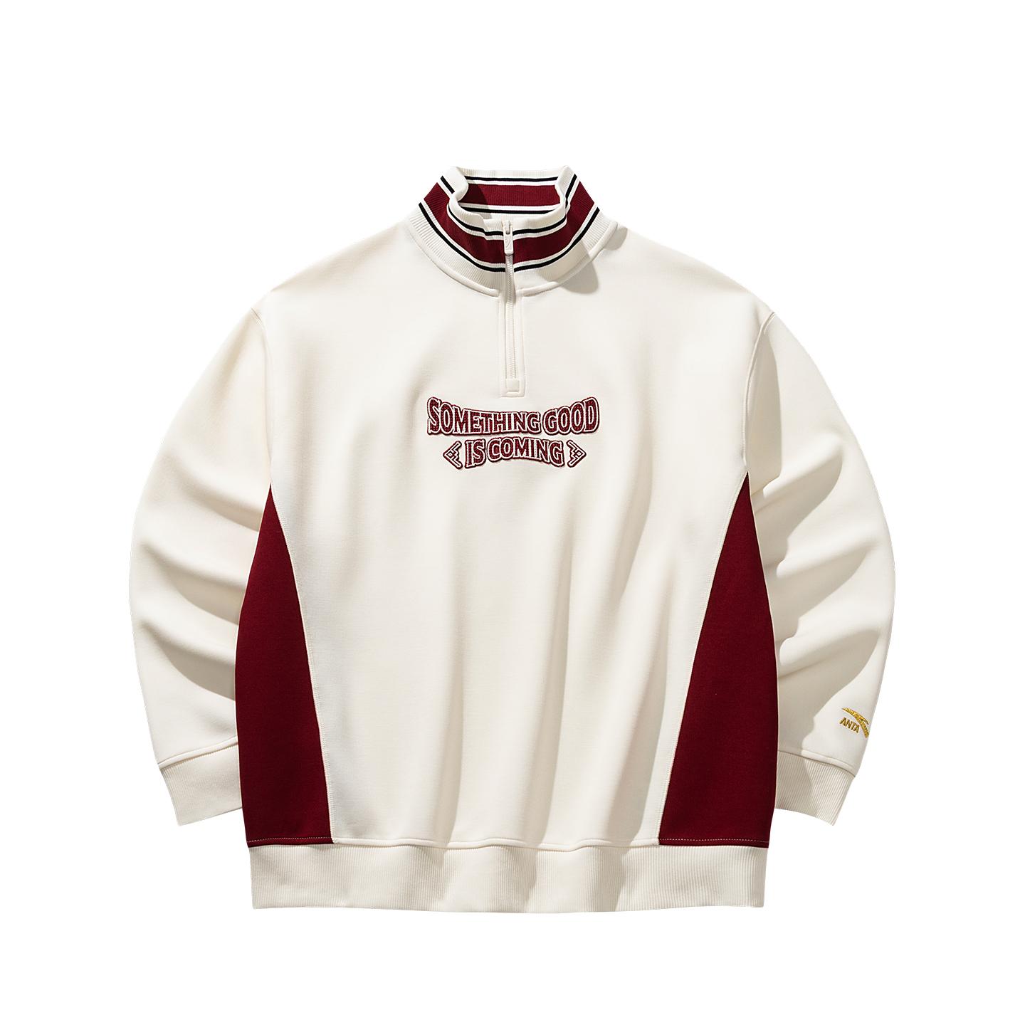 

Anta Good Things Happen Life Series Pullover Sweatshirt Spring 2026 Men sweatshirt White Red 152618735-1 M