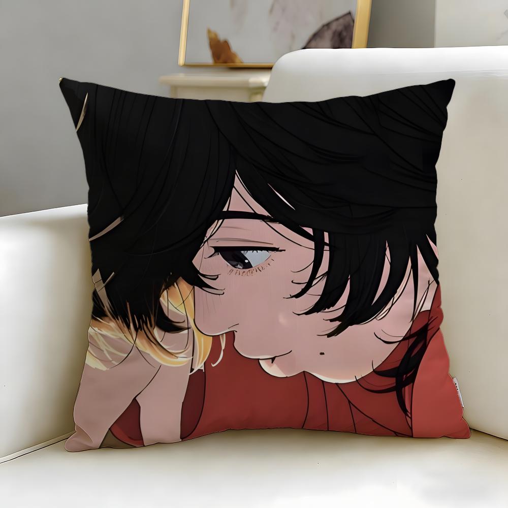 anime Look Back Cushion Cover Soft & Easy-Wash Pillow Case – Versatile for Couch, Bed, Travel and Office