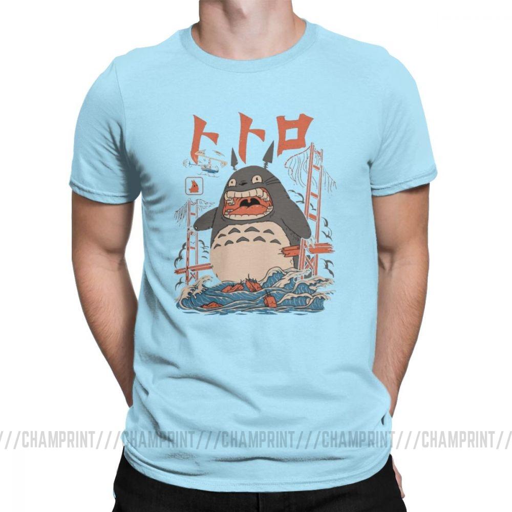 Novelty The Neighbor S Totoro Attack T Shirts Men Crewneck Cotton T Shirts Short Sleeve Tee