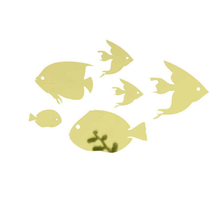 Bubble Fish Ocean Adhesive Wallpaper Sticker Acrylic Mirror 3D Wall Art for Kids Room&Kindergarten Self-Adhesive Removable Decor