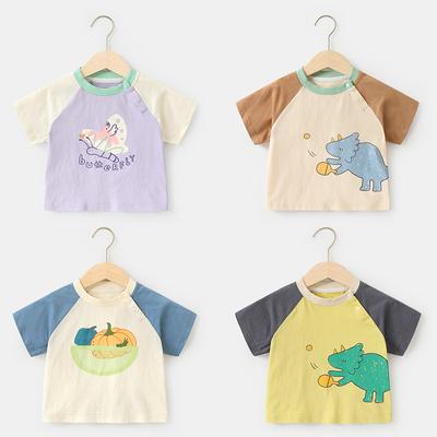 Babykleidung Lässige Kurzarm-T-Shirts Sommerkleidung Jungen Mädchen Baby Kinder Kinder Sommer Halbarm-Oberteile