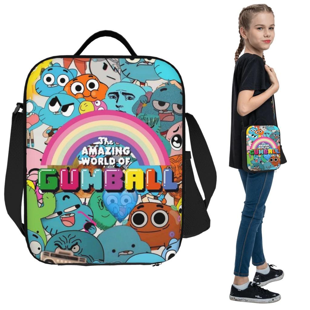 Die erstaunliche Welt von Gumball Isolierte Lunchtasche für Kinder Schul-Kühltasche Thermische Lebensmittelbox Tragetasche Auslaufsicherer Lunchbox-Behälter