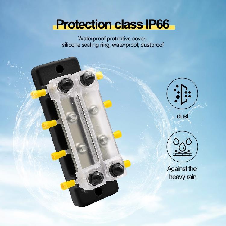 Heavy Duty 150A Bus Bar Power Distribution Terminal Block 8 x M6 12-48V Busbar