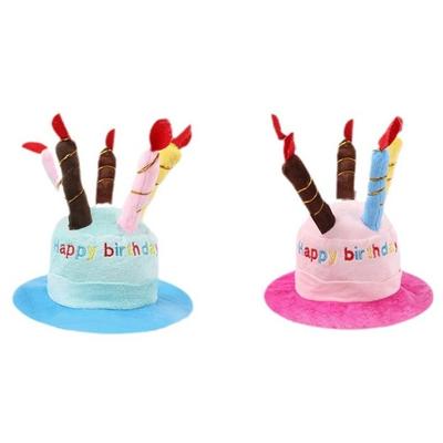 Pet Cosplaying Cute Pet Birthday Hat Plush Colorful Birthday Cake Hat Soft Breathable Dog Party Hat Birthday Celebration