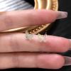 S999 Sterling Silver Butterfly Stud Earrings with Color Diamond - Simple and Elegant Women's Ear Accessories