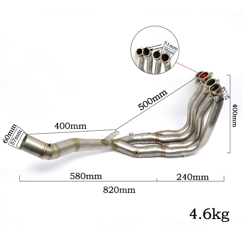 Slip-On FOR YAMAHA YZF-R1 MT10 2015 2016 2017-2023 Year Full Exhaust Pipe System Motorcycle Muffler Middle Front Header pipe