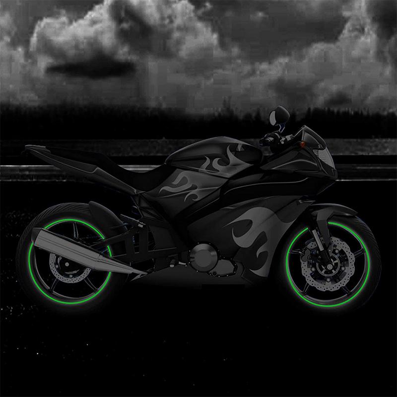 16pcs Motorcycle Wheel Stickers Reflective Strips 17" 18" Reflective Tape Sticker Waterproof Rim  Tape Scooter Bike Tire Decals