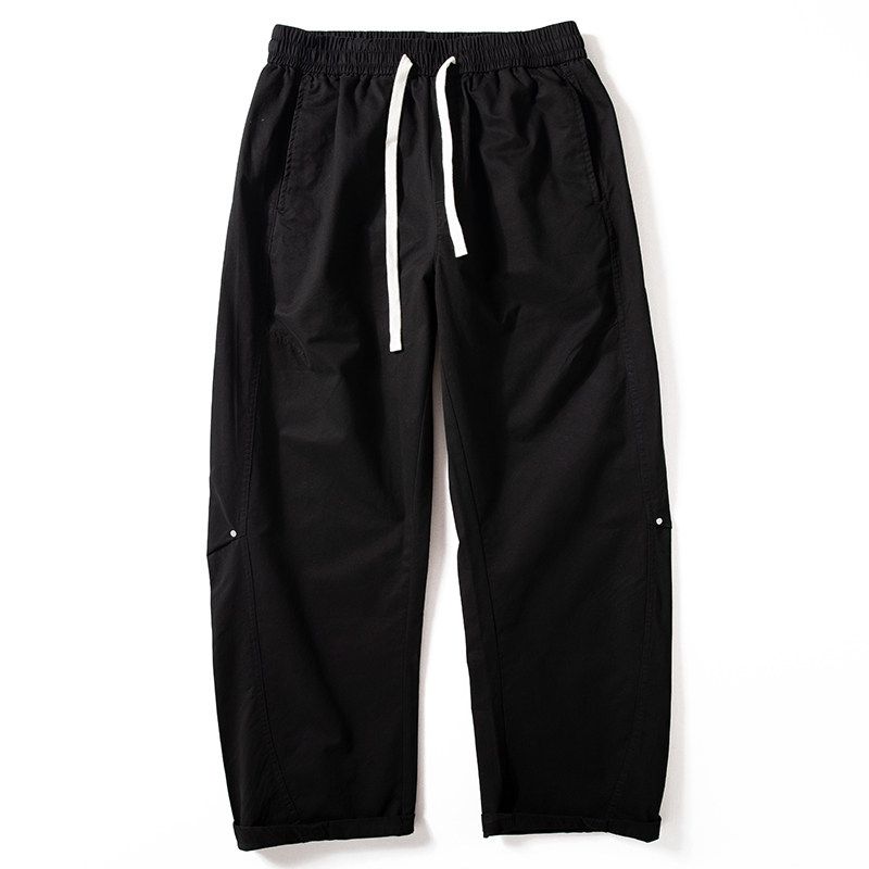 American-Style Men's Casual Pants, Spring and Autumn 2025 New Model, Pure Cotton, Men's Straight Loose Wide-Leg Long Pants, Trendy