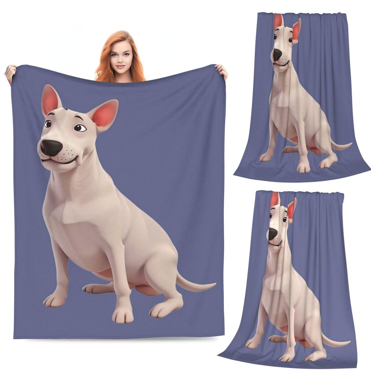 

Bull Terrier Life Dog Blanket Soft Warm Flannel Throw Blanket Bedspread for Bed Living room Picnic Travel Home Sofa 80x120cm