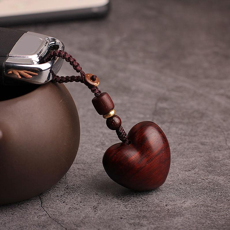 Original Creativ Simplu Palisandru Roșu Iubire Femeie Lanț Telefon Mobil Țesut Manual Lemn Masiv Breloc Chei Auto Cadouri pentru Cuplu