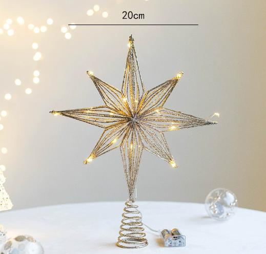 

Рождественские верхушки для елки звезда со светодиодной гирляндой украшения для Рождества домашняя вечеринка украшение фестивальная вечеринка Новый год 20cm золотой