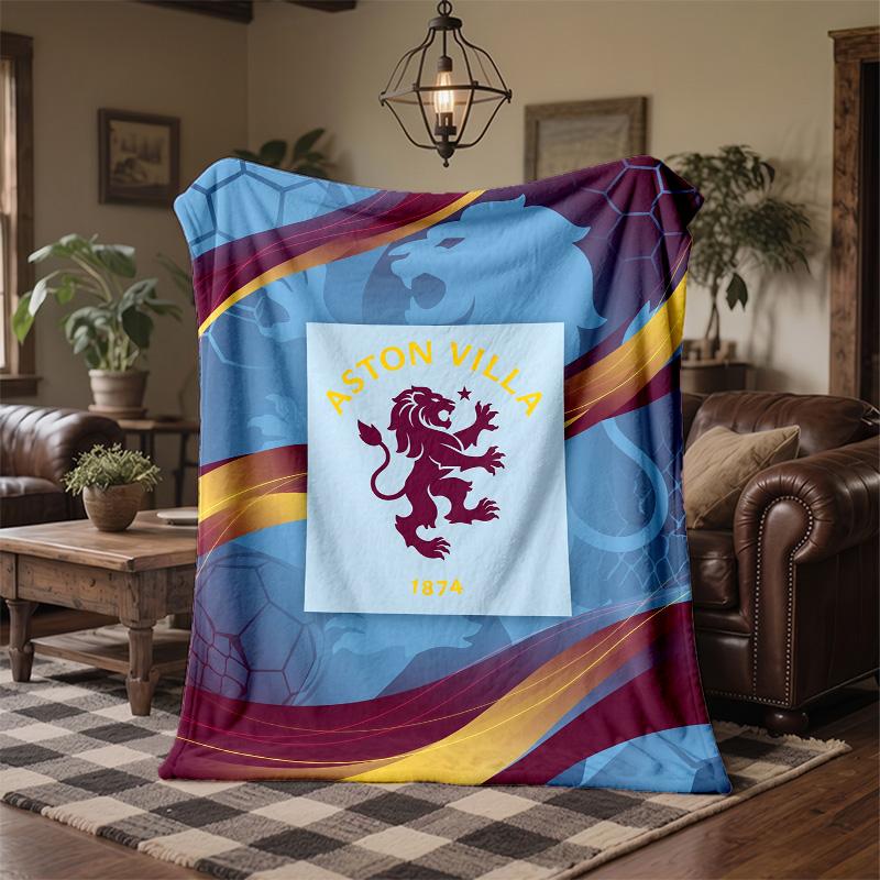 Aston Villa Football Print Flannel Blanket Soft Warm Sofa Bed Throw Blanket For Home Office Bedroom