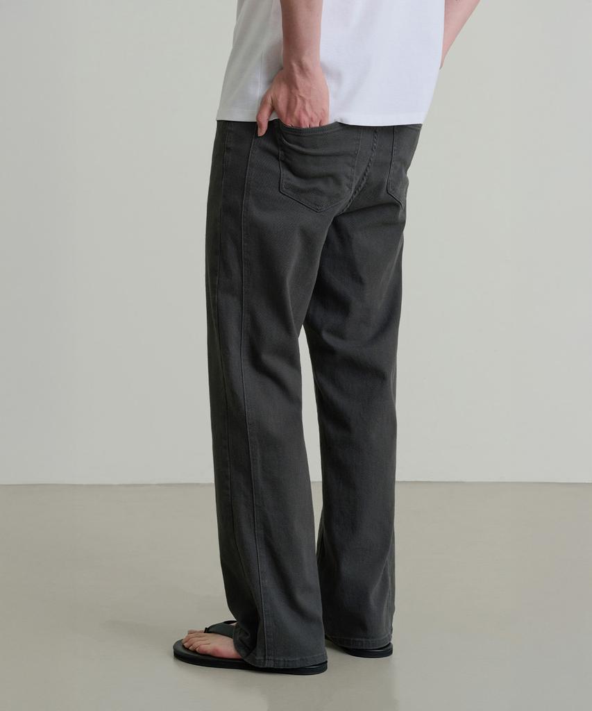 CREEDMENS Flat Semi-Wide Chino Pants (Charcoal)