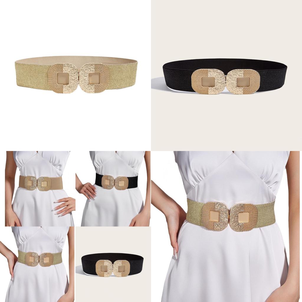Style Wide Leather Belt For Women With Adjustable Metal Hook Buckle For Coat And Dress