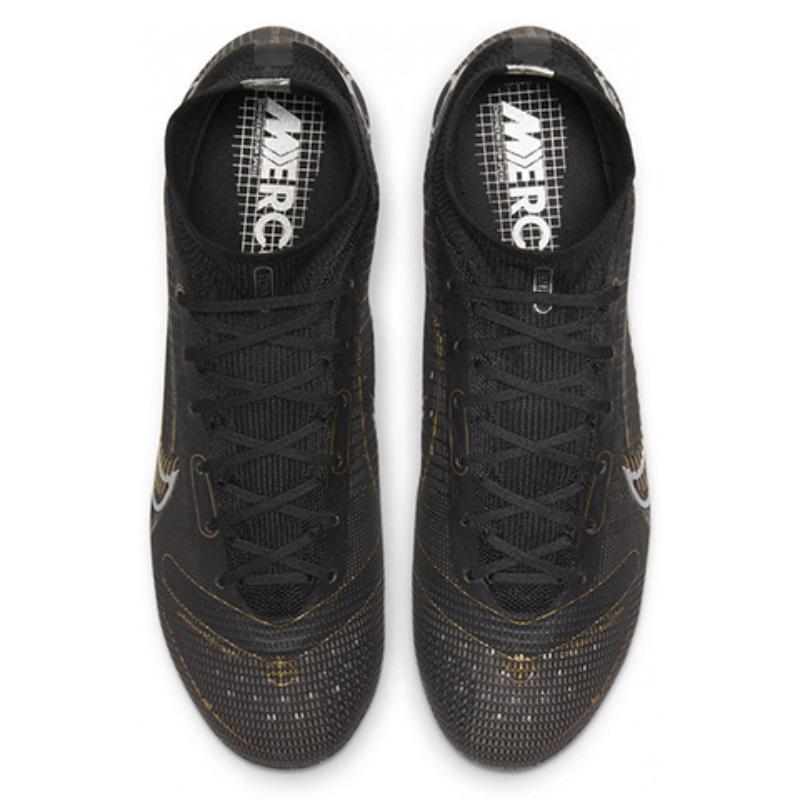 Nike Mercurial Superfly 8 Fg Black Metallic Silver Gold Sneakers DJ2839-007