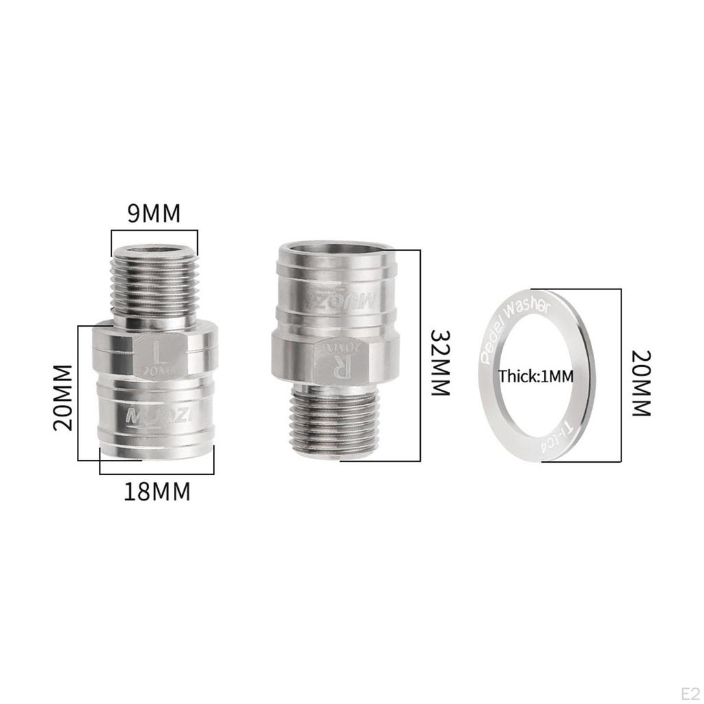 2 Pieces 20mm Bike Pedal Extender Axle Extension Sturdy Parts Cycling Pedals