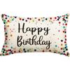 AVOIN Colorlife Happy Birthday Colorful Polka Dot Throw Pillow Cover, 12 X 20 Inch Birthday Gift Party Cushion Case Indoor Outdoor Decoration for