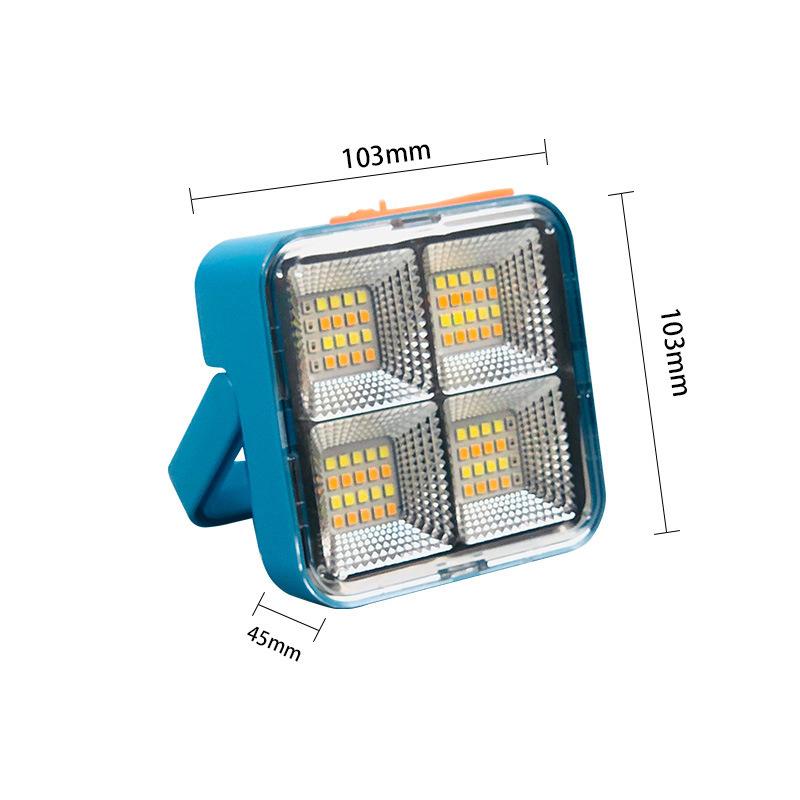 1Pcs Portable Outdoor Floodlight Solar Rechargeable Multifunctional Led Work Light 1200Mah Lithium Battery Suitable For Camping