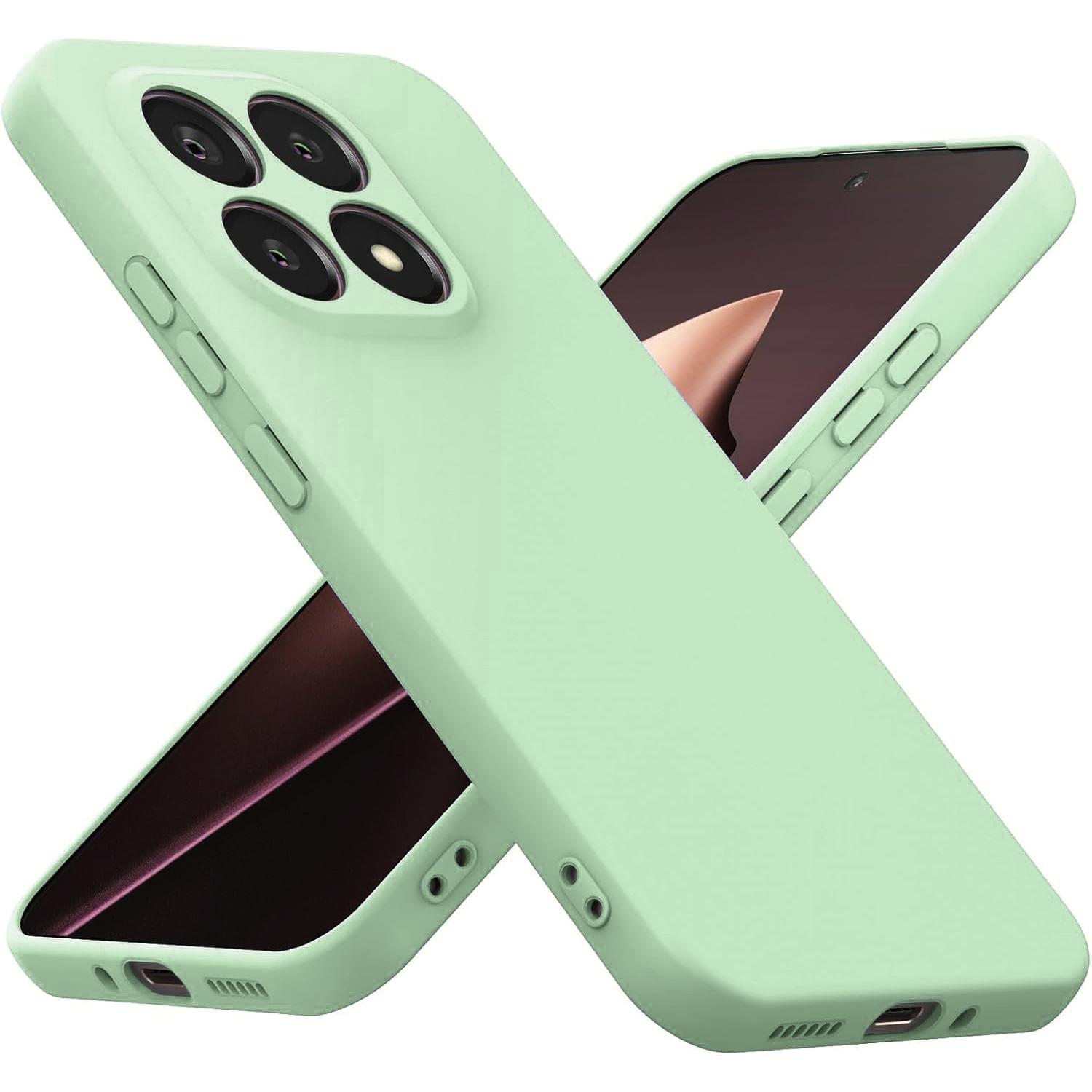 

Мягкий жидкий силиконовый чехол для телефона для Xiaomi 15T / 15T Pro Противоударный чехол Xiaomi 15T Pro зелёный