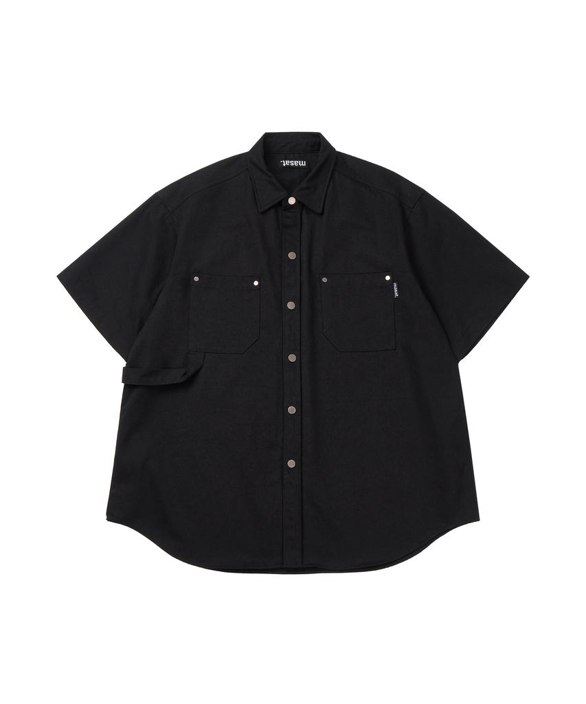 Masateu Carpenter Work Short Sleeve Shirts _ Black