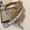 Trendy Design Faux Fur Belts Punk Embossed Antique Bronze Belt  Women Fashion