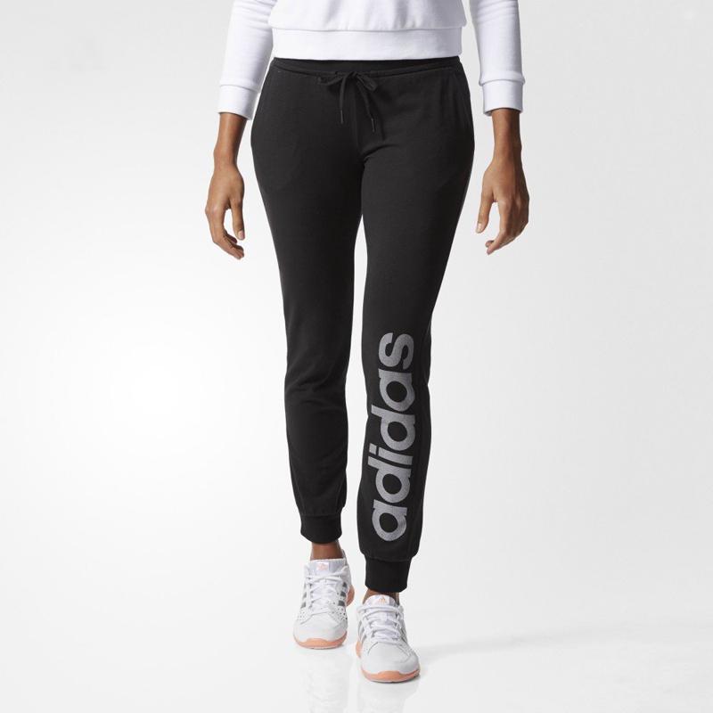 Adidas Logo Cuffed Fashion Casual Knitted Sports Pants Women Pants Black BK5469