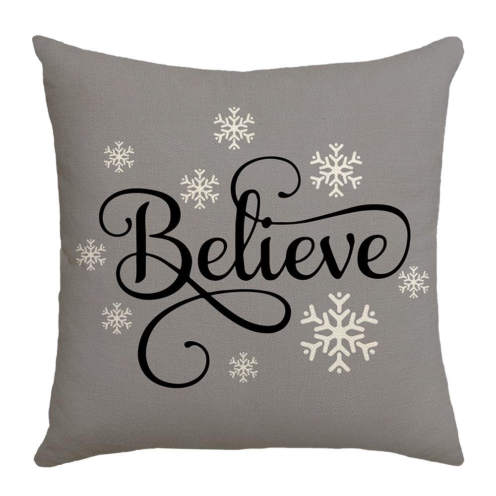 New Christmas Pillow Gray Cartoon Snowman Christmas Tree Home Cushion Pillow Cover
