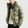 Li Ning Wade Series Loose Warm Stand Collar Cotton Jacket Winter Men Jacket Deep-Moss-Green AJMQ021-3