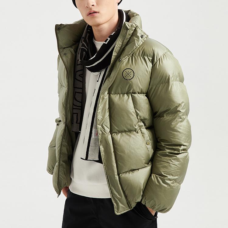 Li Ning Wade Series Loose Warm Stand Collar Cotton Jacket Winter Men Jacket Deep-Moss-Green AJMQ021-3