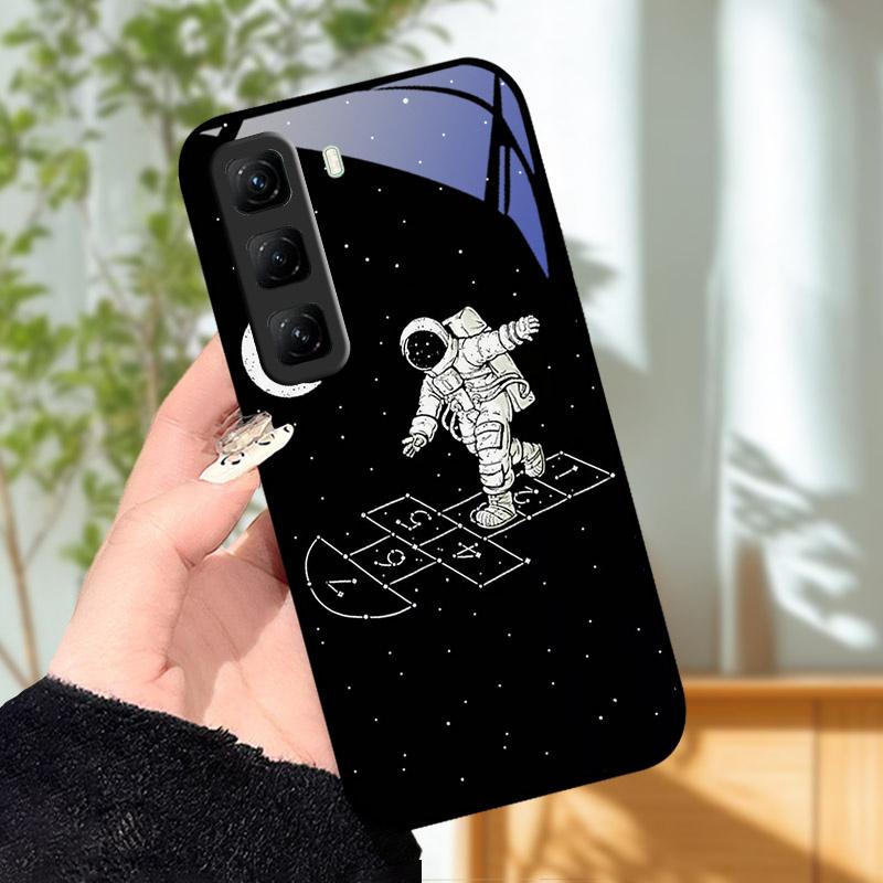 Für Infinix Hot 60 60i 60Pro Pro Plus Hülle X6886 Mode Luxus Gehärtetes Glas Handyhülle Für Infinix Hot60 Pro Plus Schutzhülle