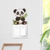 Self Adhesive Switch Plate Stickers Cartoon Panda Bamboo Peel and Stick Removable Waterproof