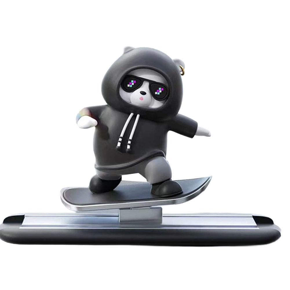 Mini Skateboard Bear Car Center Console Ornaments Car Decoration Interior Accessories Cute Doll Car Dashboard Decoration