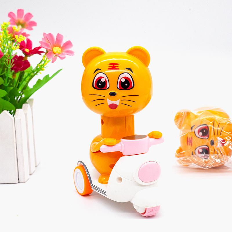 Push The Little Yellow Duck Cartoon Inertia Pull Back Motorcycle Children's Toy