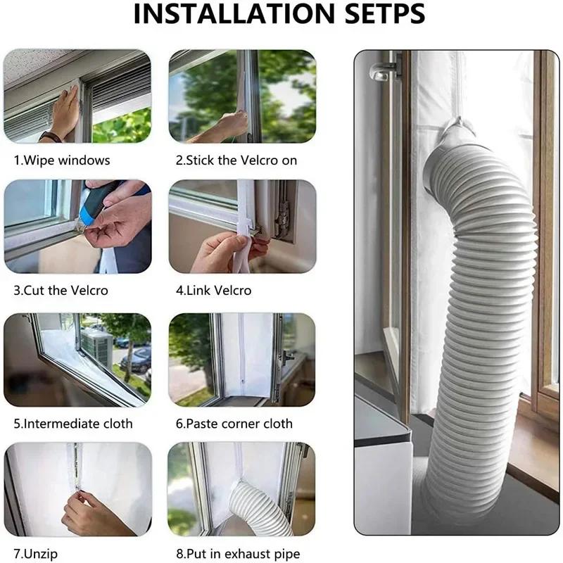 Universal Window Seal for Portable Air Conditioner Tilting Sloping Windows Easy To Install Mobile Air Conditioner Cloth